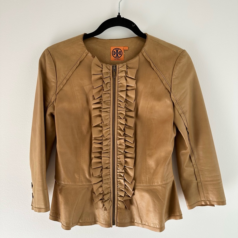 Tory Burch Camel Leather Jacket